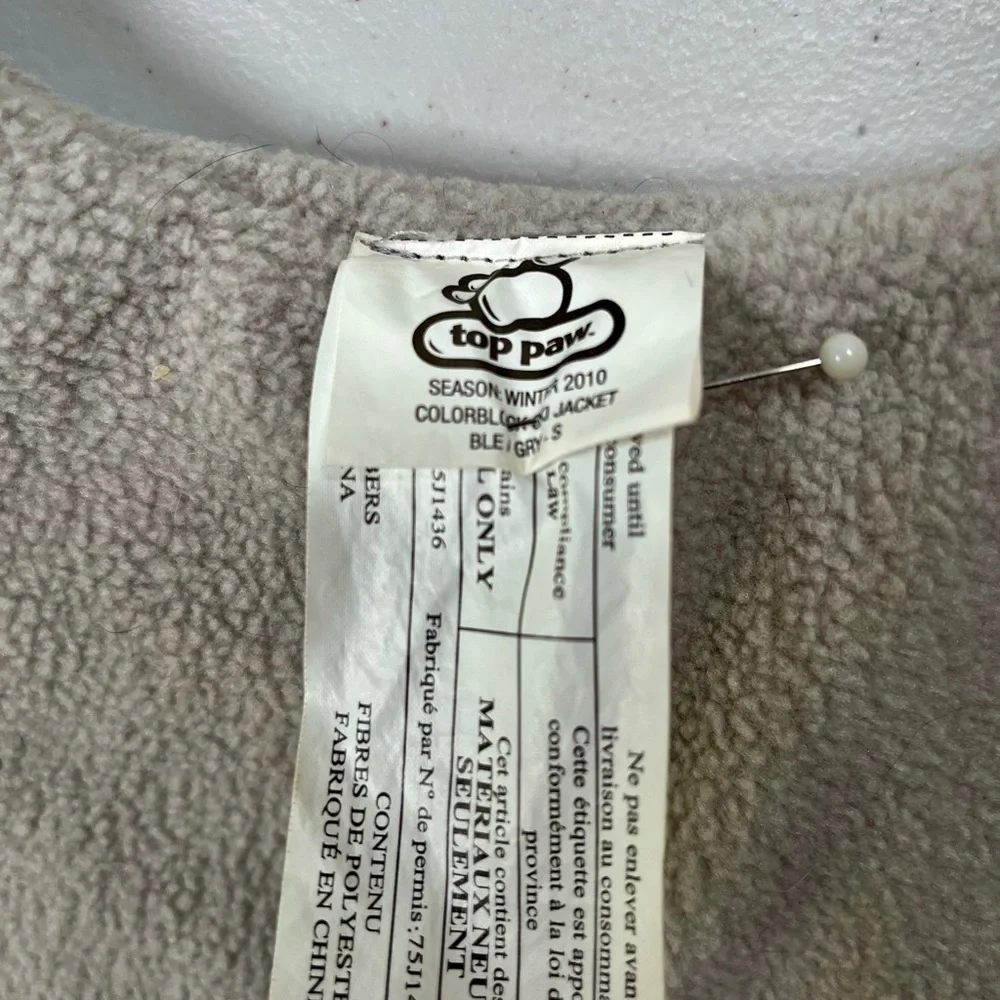 Top Paw Blue/grey polyester/Fleece Pet Jacket